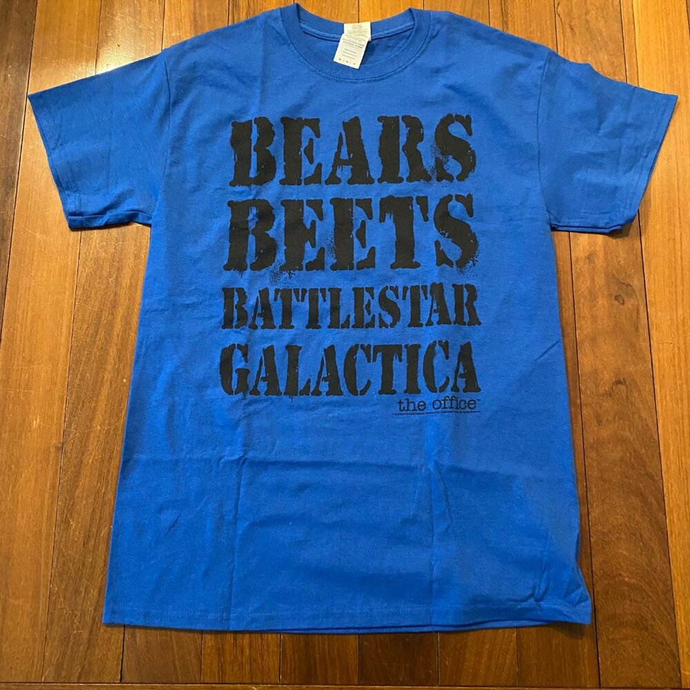 Vintage Office Shirt Dwight Shrute Bears Beets Battlestar Galactica Medium
